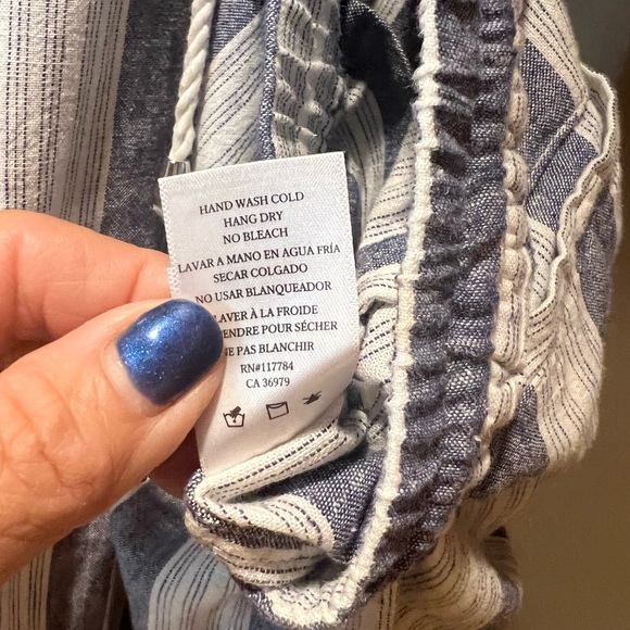 Rails M, drawstring vertical stripe pant, ankle length linen and rayon - Picture 8 of 8